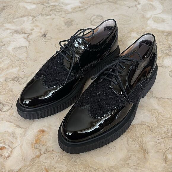 Browns Couture Patent Leather Wingtip Brogues - Picture 4 of 14